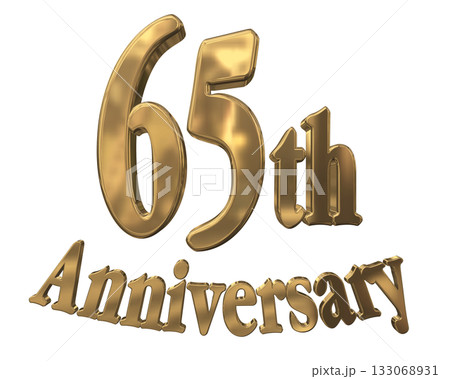 3DCG文字「65th Anniversary/65周年マークキラキラ」 3DCG文字「65th Anniversary/65周年マークキラキラ」 133068931