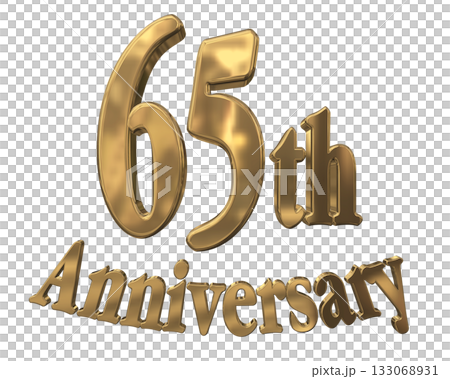 3DCG文字「65th Anniversary/65周年マークキラキラ」 3DCG文字「65th Anniversary/65周年マークキラキラ」 133068931