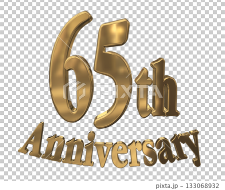 3DCG文字「65th Anniversary/65周年マークキラキラ」 3DCG文字「65th Anniversary/65周年マークキラキラ」 133068932