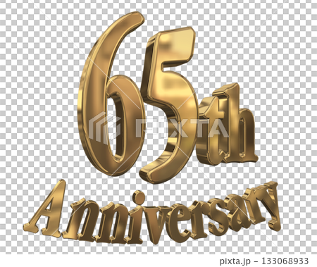3DCG文字「65th Anniversary/65周年マークキラキラ」 3DCG文字「65th Anniversary/65周年マークキラキラ」 133068933