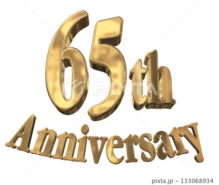 3DCG文字「65th Anniversary/65周年マークキラキラ」 133068934