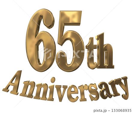 3DCG文字「65th Anniversary/65周年マークキラキラ」 133068935