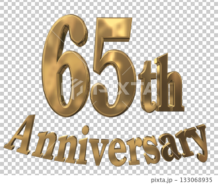 3DCG文字「65th Anniversary/65周年マークキラキラ」 133068935