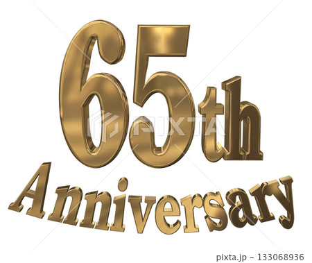 3DCG文字「65th Anniversary/65周年マークキラキラ」 133068936
