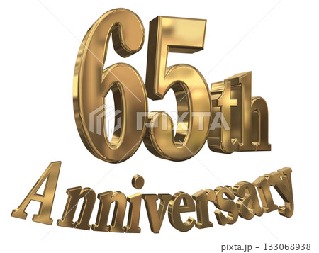 3DCG文字「65th Anniversary/65周年マークキラキラ」 133068938