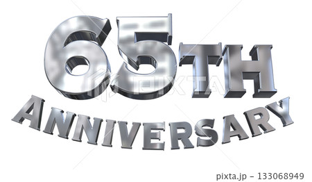 3DCG文字「65th Anniversary/65周年マークキラキラ」 133068949