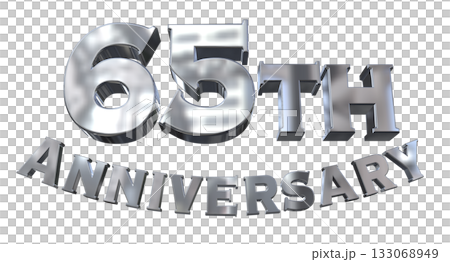 3DCG文字「65th Anniversary/65周年マークキラキラ」 133068949