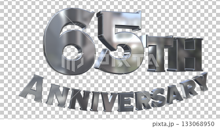 3DCG文字「65th Anniversary/65周年マークキラキラ」 133068950