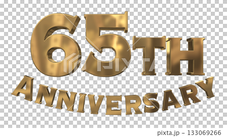 3DCG文字「65th Anniversary/65周年マークキラキラ」 133069266