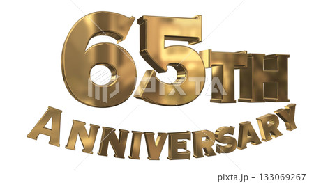 3DCG文字「65th Anniversary/65周年マークキラキラ」 133069267