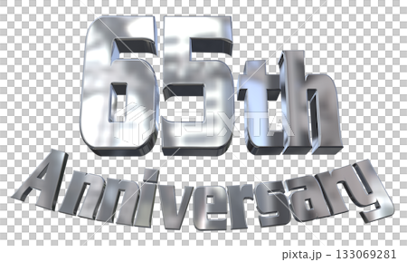 3DCG文字「65th Anniversary/65周年マークキラキラ」 3DCG文字「65th Anniversary/65周年マークキラキラ」 133069281