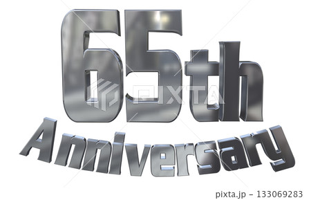 3DCG文字「65th Anniversary/65周年マークキラキラ」 133069283