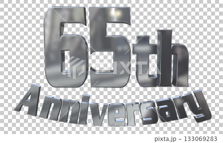 3DCG文字「65th Anniversary/65周年マークキラキラ」 133069283