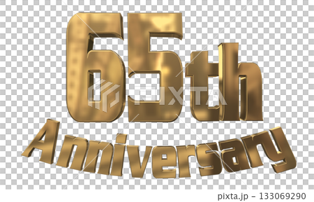 3DCG text "65th Anniversary/65th Anniversary Mark Sparkle" 133069290