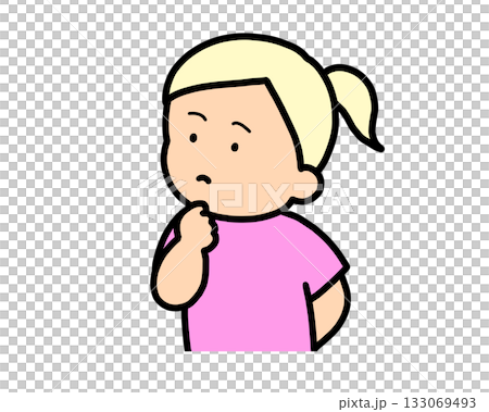 思考中的金髮女孩 133069493