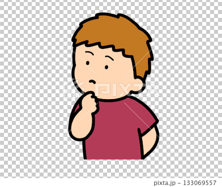 Thinking brown-haired boy 133069557