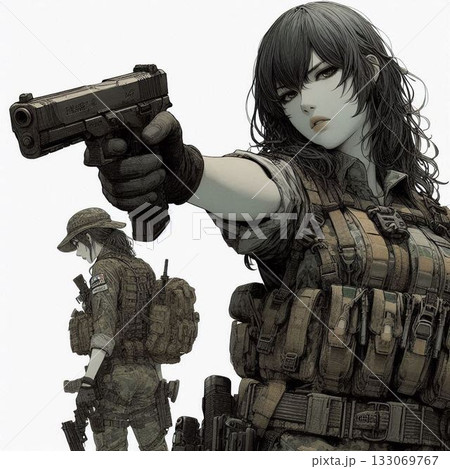 美しきガンナー、可憐なソルジャー 133069767