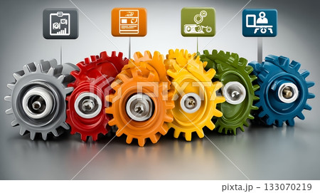 PDCA：「Plan（計画）」「Do（実行）」「Check（評価）」「Action（改善）」のイメー