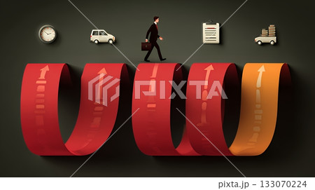 PDCA：「Plan（計画）」「Do（実行）」「Check（評価）」「Action（改善）」のイメー