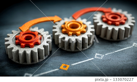 PDCA：「Plan（計画）」「Do（実行）」「Check（評価）」「Action（改善）」のイメー