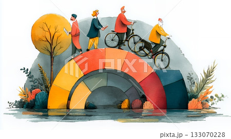 PDCA：「Plan（計画）」「Do（実行）」「Check（評価）」「Action（改善）」のイメー