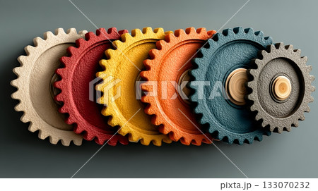 PDCA：「Plan（計画）」「Do（実行）」「Check（評価）」「Action（改善）」のイメー 133070232