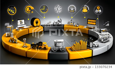 PDCA：「Plan（計画）」「Do（実行）」「Check（評価）」「Action（改善）」のイメー