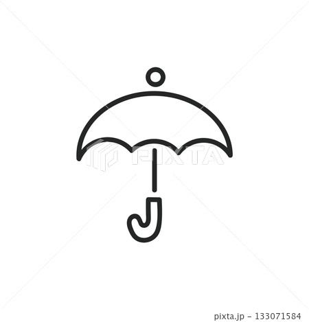 シンプルな傘のアイコン 天気 雨 133071584
