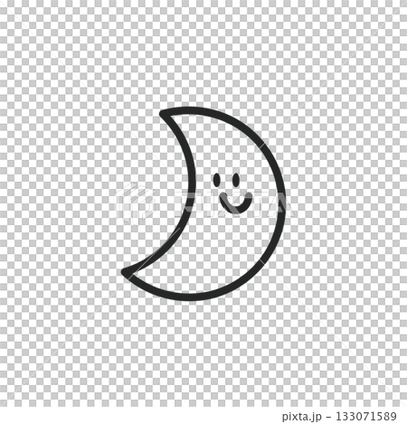 Simple crescent moon icon Weather 133071589