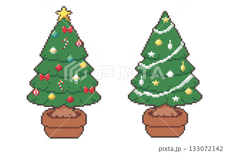 クリスマスツリーのドット絵 133072142