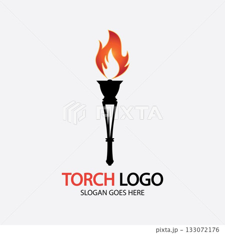 Torch vector icon illustration design template 133072176