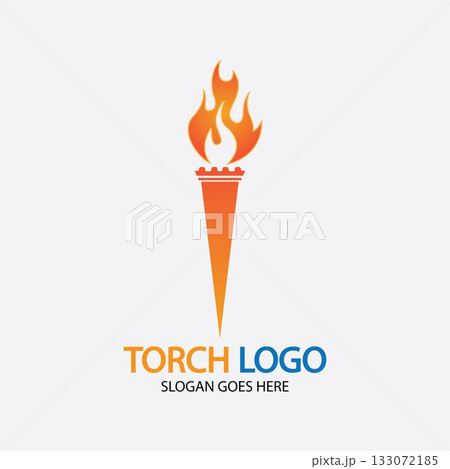Torch vector icon illustration design template 133072185
