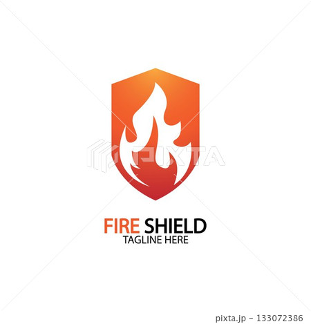 Fire shield logo design element. Fire warning...のイラスト素材 [133072386] - PIXTA