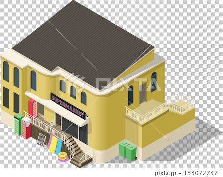 Isometric summer beach roadside supermarket Isometric summer beach roadside supermarket 133072737
