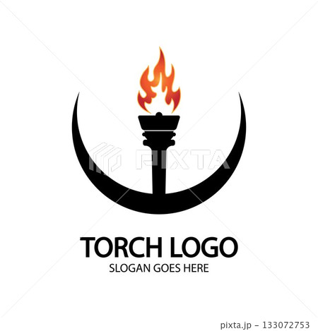 Torch vector icon illustration design template 133072753
