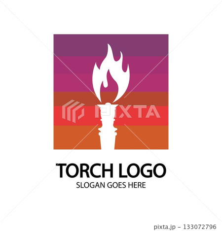 Torch vector icon illustration design template 133072796