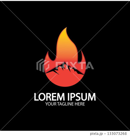 Mountain fire logo vector, mountain vector, fire vector, simple mountain logo design, fire simple design Mountain fire logo vector, mountain vector, fire vector, simple mountain logo design, fire simple design 133073268