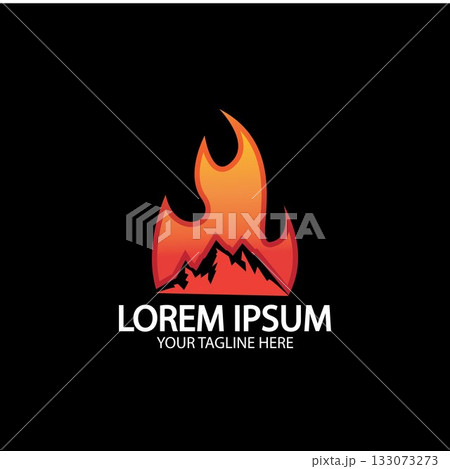 Mountain fire logo vector, mountain vector, fire vector, simple mountain logo design, fire simple design Mountain fire logo vector, mountain vector, fire vector, simple mountain logo design, fire simple design 133073273