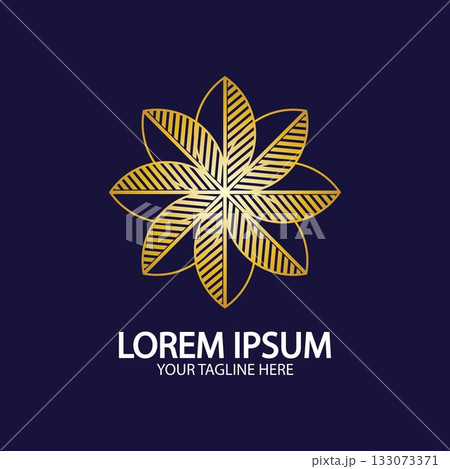 Flower logo. The circular logo. Logo of the flower. Stylized flower. Petals. Simple logo. The brand name  emblem  logo. Mandala. Logo boutique. Logotype for beauty. Logo for flower shop. 133073371
