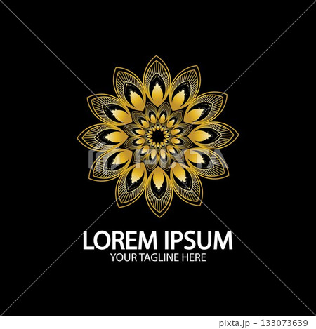 Flower logo. The circular logo. Logo of the flower. Stylized flower. Petals. Simple logo. The brand name  emblem  logo. Mandala. Logo boutique. Logotype for beauty. Logo for flower shop. 133073639