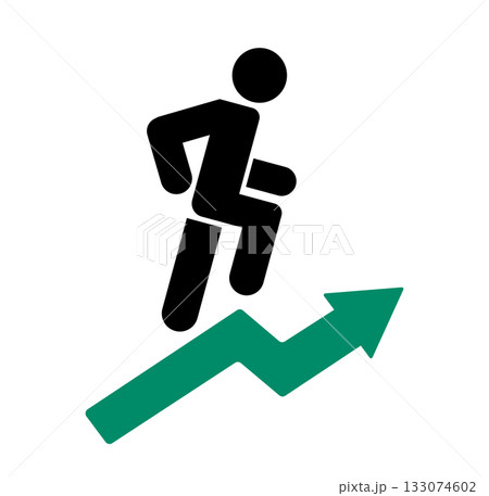 Person Climbing Stairs to Success Person Climbing Stairs to Success 133074602