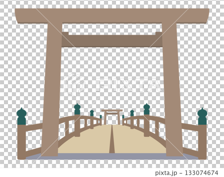 伊勢神宮宇治橋和大鳥居風景簡圖 133074674