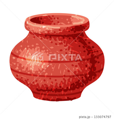 Brown Vase as Pottery and Ceramic Tableware and Crockery Vector Illustration 133074797
