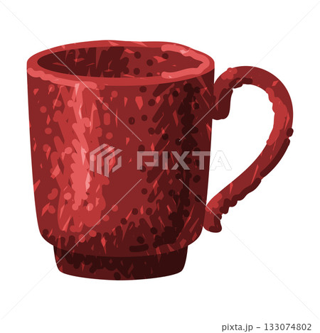 Brown Mug as Pottery and Ceramic Tableware and Crockery Vector Illustration 133074802