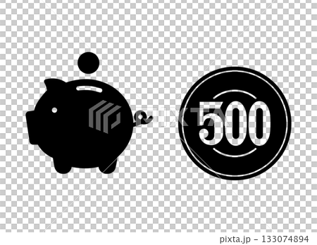 500 yen coin savings icon 500 yen coin savings icon 133074894