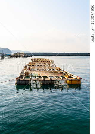 養殖業に使われる海上の生け簀 養殖業に使われる海上の生け簀 133074950
