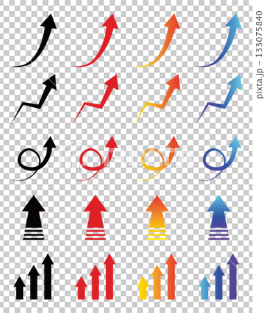 Rising arrow icon set Rising arrow icon set 133075840