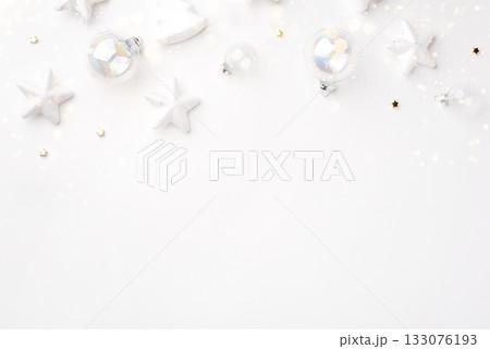 Christmas ornaments on a white background. 133076193