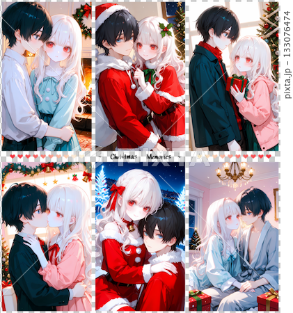 クリスマスの思い出。聖夜を祝うカップル。縦長動画のサムネイルにも使える漫画風のAIイラスト6枚セット クリスマスの思い出。聖夜を祝うカップル。縦長動画のサムネイルにも使える漫画風のAIイラスト6枚セット 133076474