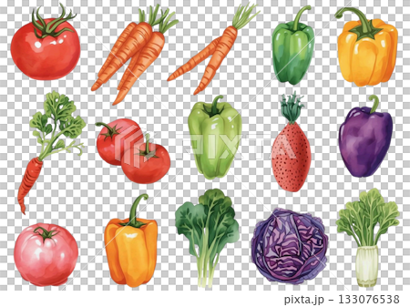 簡單的蔬菜插圖集 簡單的蔬菜插圖集 133076538